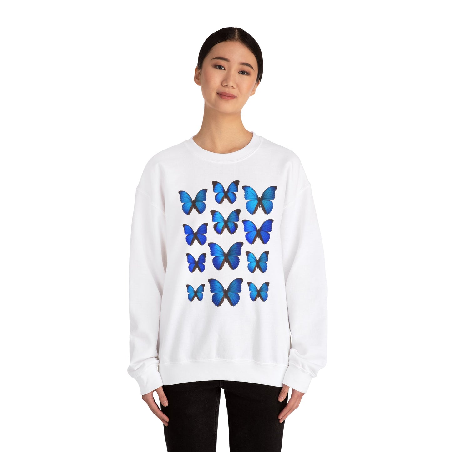 blaue Schmetterlinge Sweatshirt