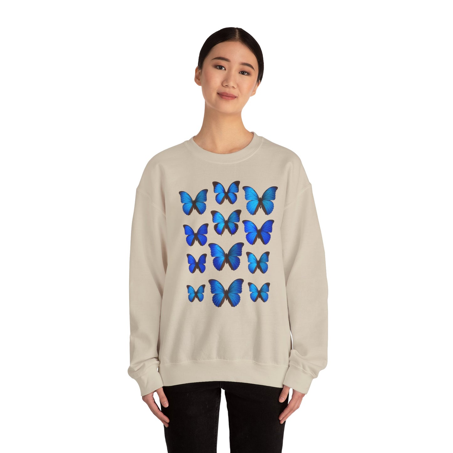 blaue Schmetterlinge Sweatshirt