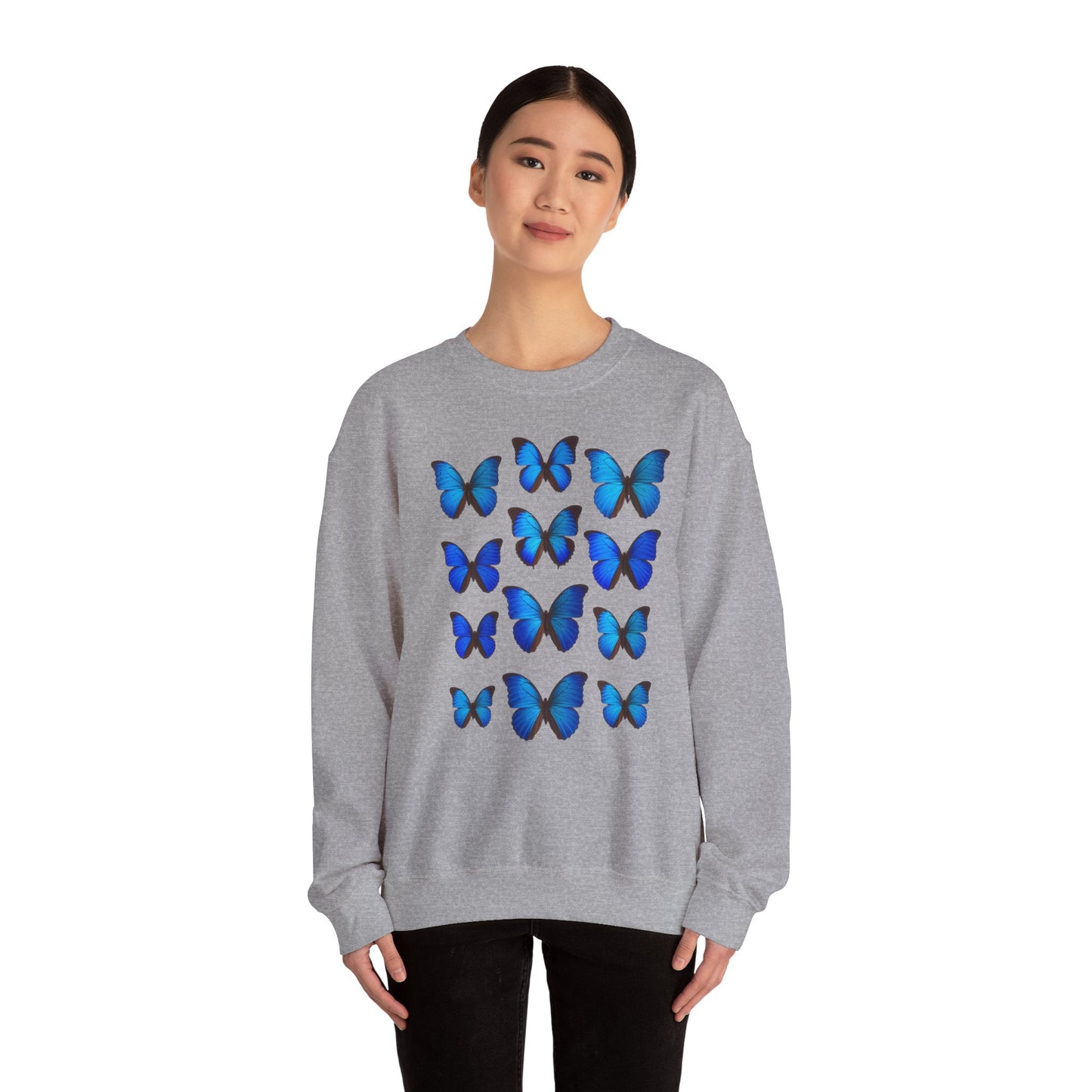 blaue Schmetterlinge Sweatshirt