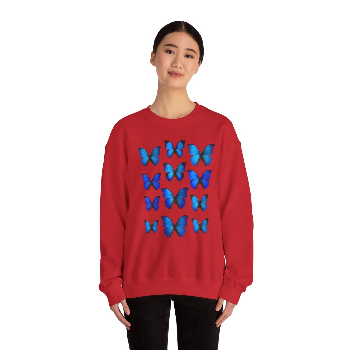 blaue Schmetterlinge Sweatshirt