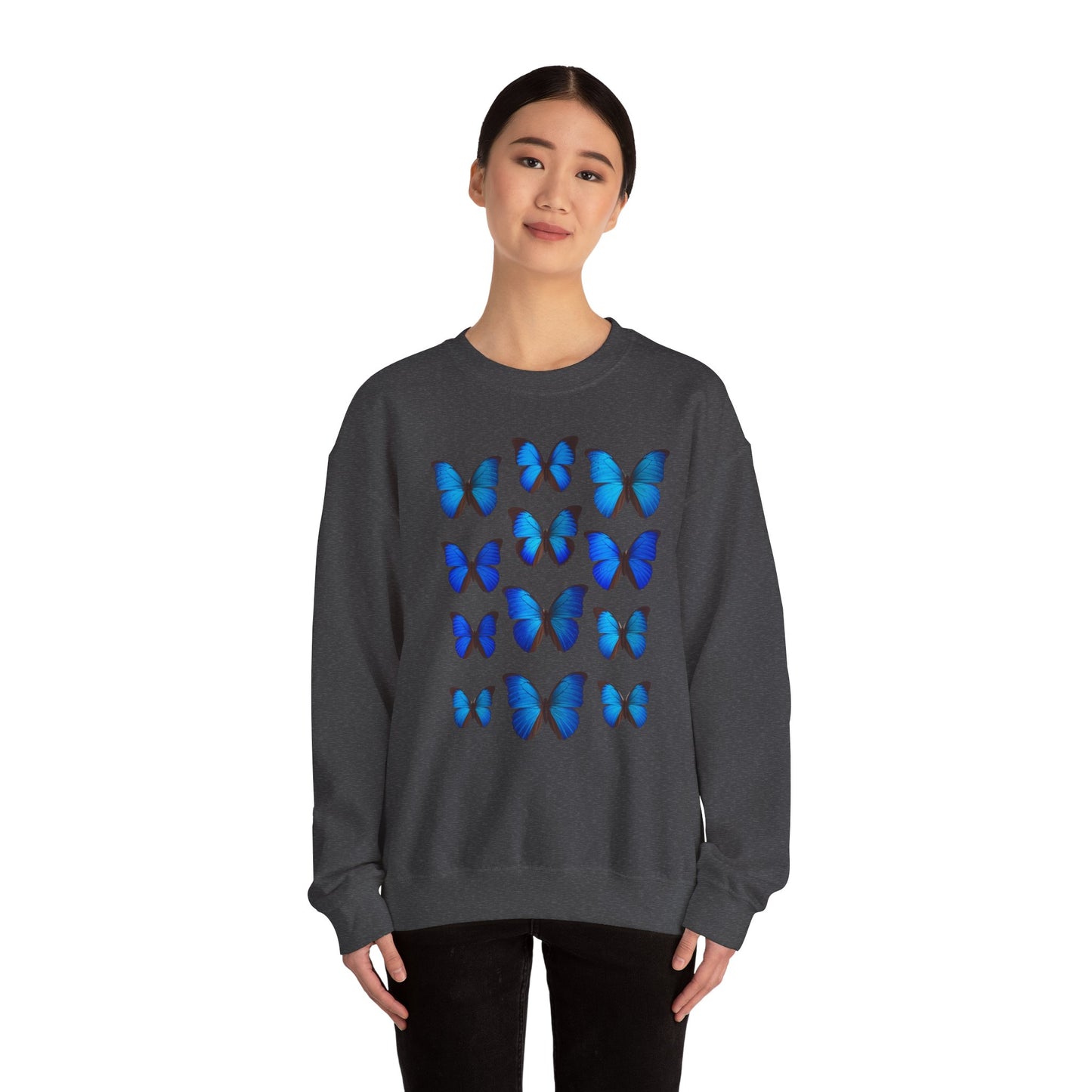 blaue Schmetterlinge Sweatshirt