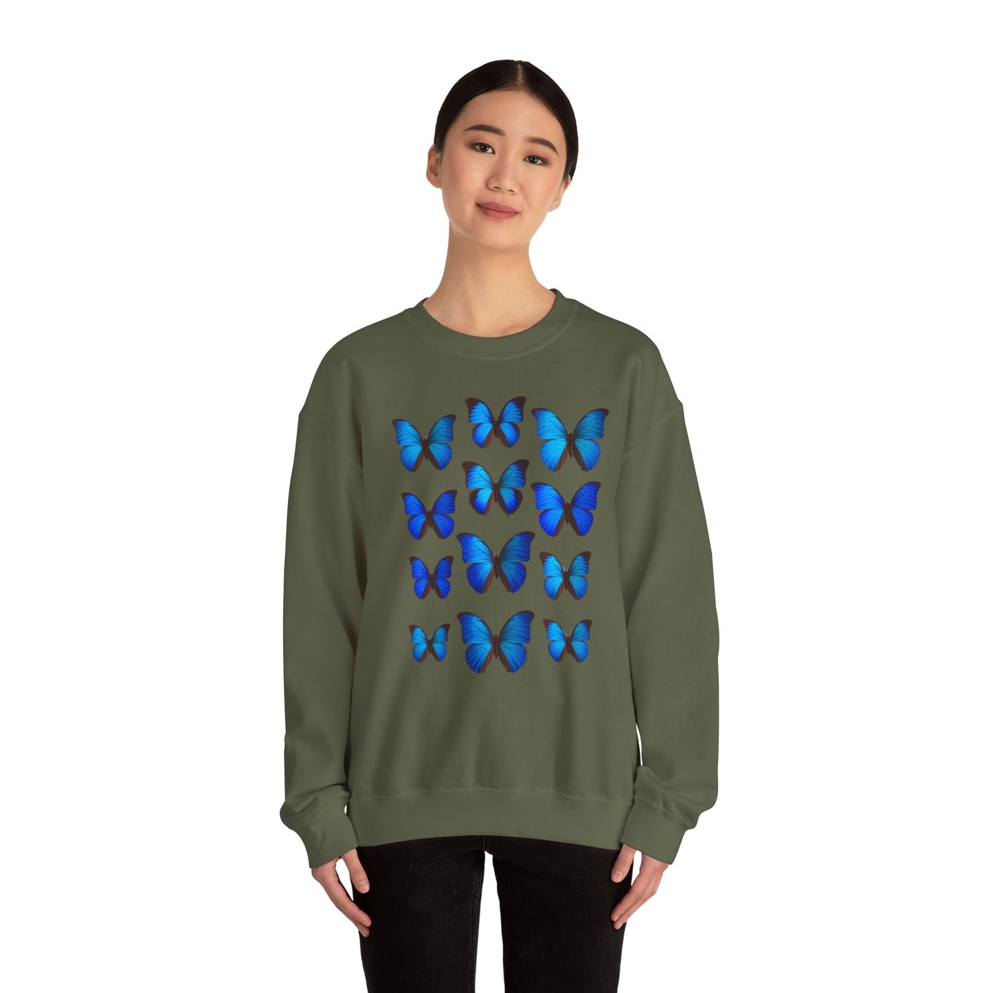 blaue Schmetterlinge Sweatshirt