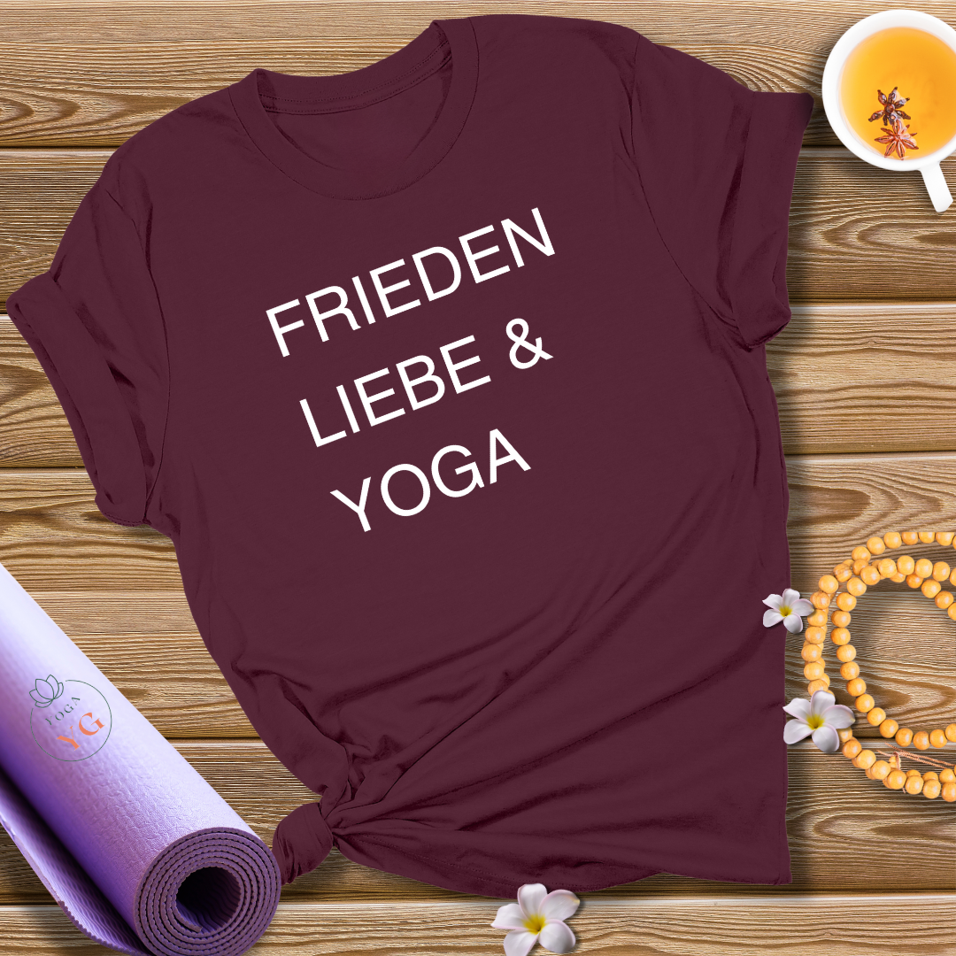 FRIEDEN LIEBE & YOGA T-Shirt