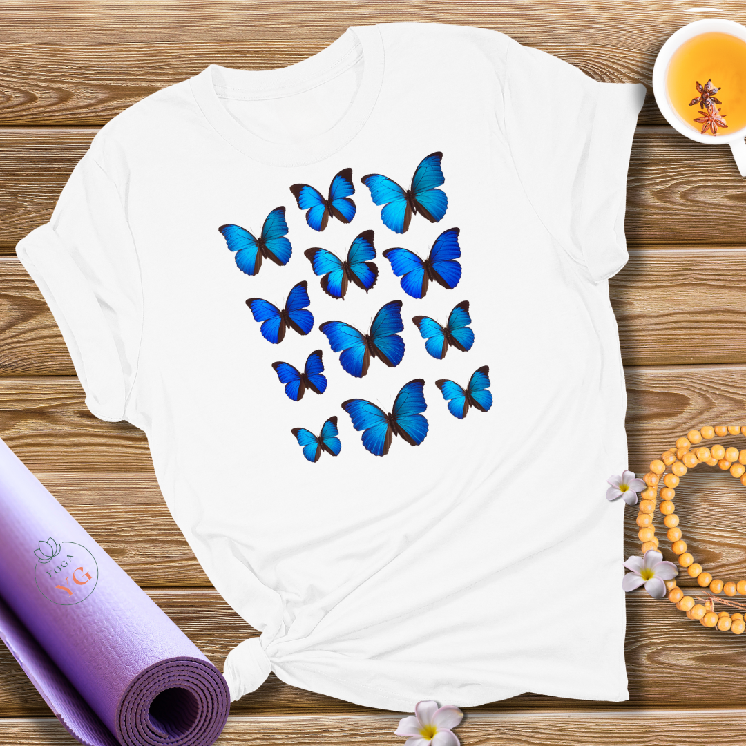 blaue Schmetterlinge T-Shirt